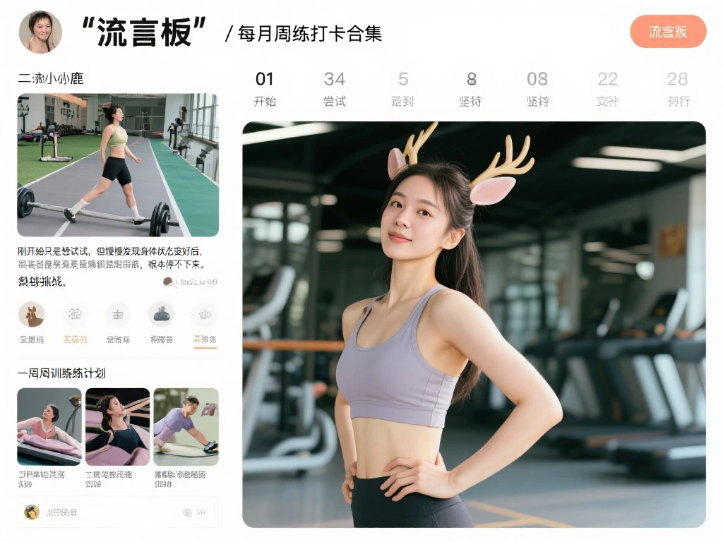 [流言板]小鹿晒月度健身打卡合集：一点没懈怠，运动的正能量太吸引人了！